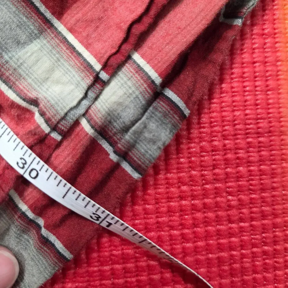 Lucky Brand Red Plaid western pearl snap cowboy long‎ sleeve button up